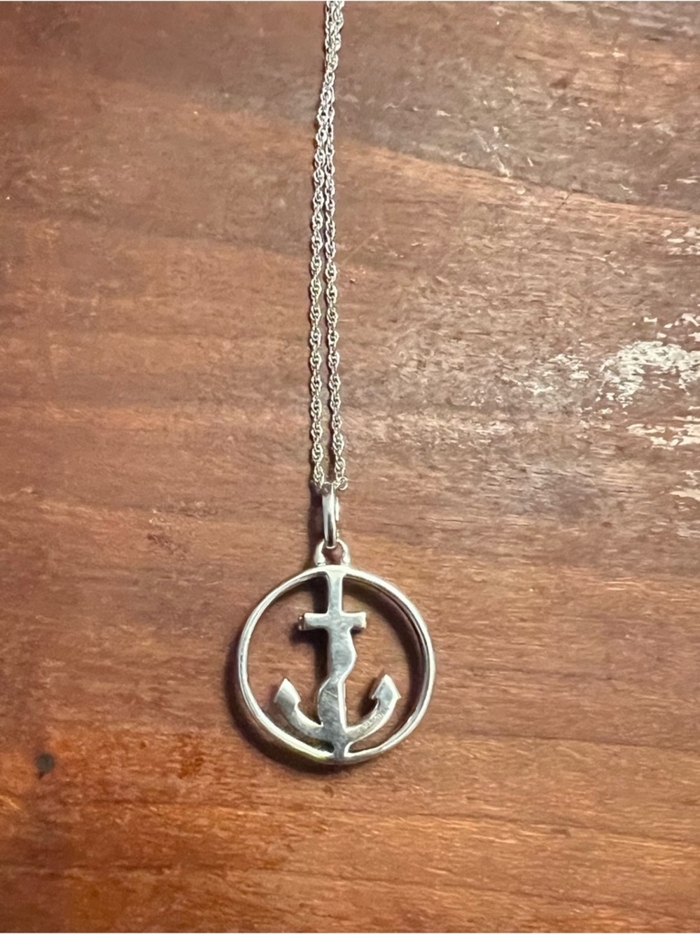 Sterling Silver Anchor Pendant Necklace Mixed Metal 18” Chain Nautical NWT #591 - Picture 6 of 6